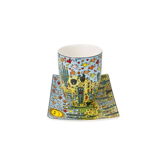 Goebel - James Rizzi | Kop en schotel Desert Life | Porselein - 19cm - 400ml