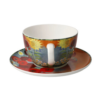 Goebel - Rosina Wachtmeister | Cup and saucer Cappuccino Lestate in giardino | Porcelain - 500ml