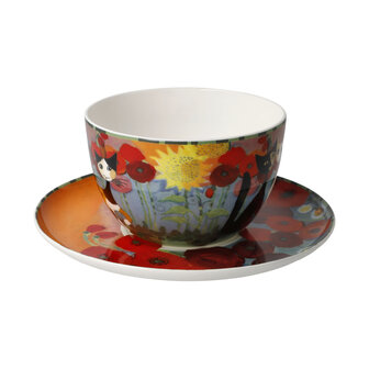 Goebel-Rosina Wachtmeister | Tasse et soucoupe Cappuccino Lestate in giardino | Porcelaine - 500ml