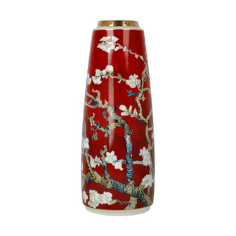 Goebel-Vincent van Gogh | Vase Amandier rouge 26 | Porcelaine - 26 cm - avec de l&#039;or v&eacute;ritable