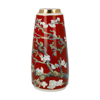 Goebel-Vincent van Gogh | Vase Amandier rouge 18 | Porcelaine - 18 cm - avec de l&#039;or v&eacute;ritable