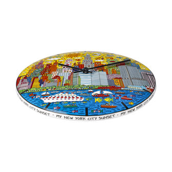 Goebel-James Rizzi | Horloge murale Mon coucher de soleil &agrave; New York | Porcelaine - 31cm