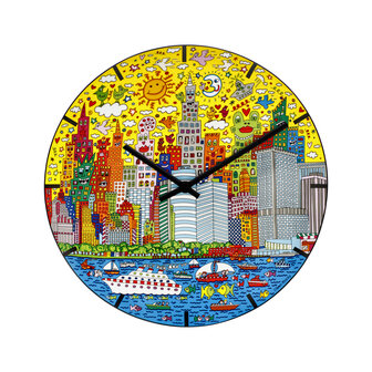 Goebel-James Rizzi | Horloge murale Mon coucher de soleil &agrave; New York | Porcelaine - 31cm