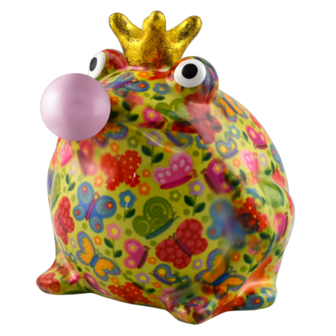 Pomme Pidou Tirelire Grenouille Freddy Bubblegum Medium 004 (17x15x17cm - C&eacute;ramique)