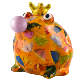 Pomme Pidou Spardose Frosch Freddy Bubblegum Medium 005 (17x15x17cm - Keramik)