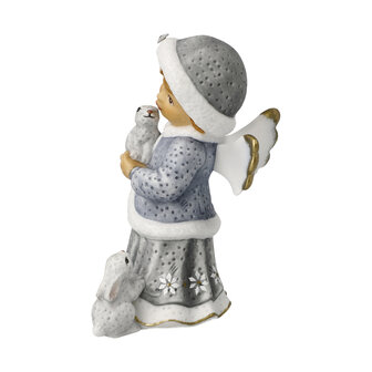 Goebel - Nina &amp; Marco | Decoratief beeld Engel Winterwandeling | Porselein - 10cm - Limited Edition