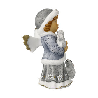 Goebel - Nina &amp; Marco | Decoratief beeld Engel Winterwandeling | Porselein - 10cm - Limited Edition