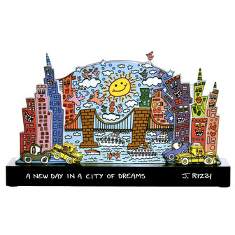 Goebel - James Rizzi | Decoratief beeld City of Dreams | Porselein - 48cm - Limited Edition