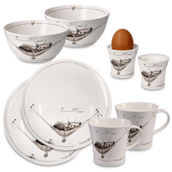 Goebel - Peter Schnellhardt | Geschenkset Ontbijtset | 8 delige servies set