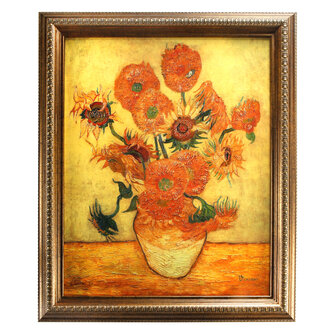 Goebel - Vincent van Gogh | Schilderij Zonnebloemen | Porselein - 58cm - Limited Edition - met echt goud