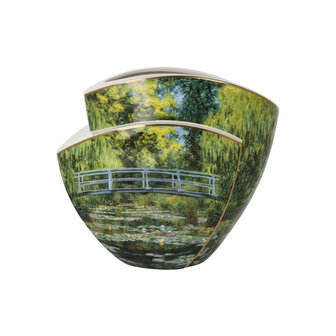 Goebel - Claude Monet | Vaas Japanse brug | Porselein - 33cm - met echt goud