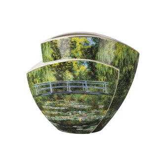 Goebel - Claude Monet | Vaas Japanse brug | Porselein - 22cm - met echt goud