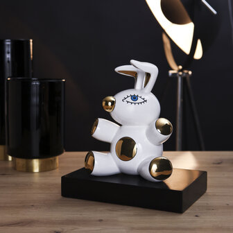 Goebel - Mauro Bergonzolis | Decoratief beeld Magic Bunny | Porselein - 29cm - met echt goud - Limited Edition