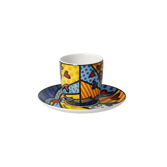 Goebel - Romero Britto | Kop en schotel Espresso A New Day| Porselein - 12cm - 100ml