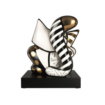 Goebel - Romero Britto | Decoratief beeld Golden Cat | Porselein - 31cm - Limited Edition