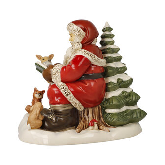 Goebel - Kerst | Decoratief beeld Kerstman - Verhaal in het bos | Aardewerk - 26cm - Limited Edition