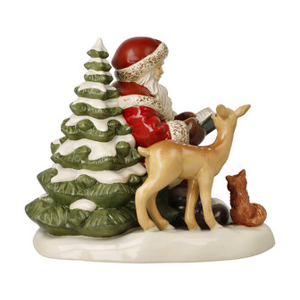 Goebel - Kerst | Decoratief beeld Kerstman - Verhaal in het bos | Aardewerk - 26cm - Limited Edition