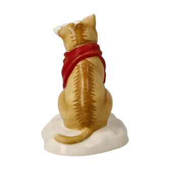 Goebel - Kerst | Decoratief beeld Kat Sneeuwbalgevecht | Aardewerk - 7cm