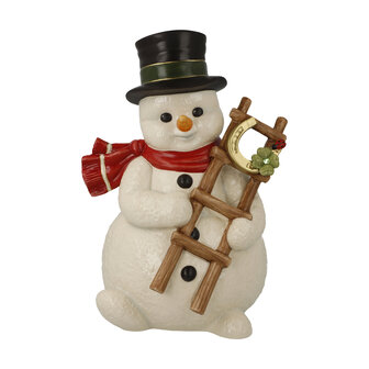 Goebel - Kerst | Decoratief beeld Sneeuwpop - Geluk | Aardewerk - 22cm - Limited Edition