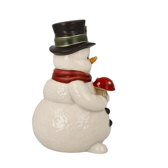 Goebel - Kerst | Decoratief beeld Sneeuwpop - Kleine boodschapper van geluk | Aardewerk - 12cm