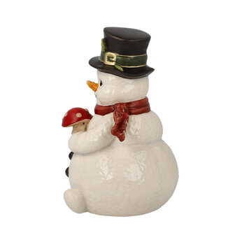 Goebel - Kerst | Decoratief beeld Sneeuwpop - Kleine boodschapper van geluk | Aardewerk - 12cm