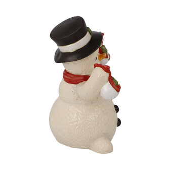 Goebel - Kerst | Decoratief beeld Sneeuwpop - Versierd voor Kerstmis | Aardewerk - 12cm