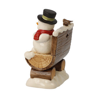 Goebel - Kerst | Decoratief beeld Sneeuwpop Mijn favoriete plek | Aardewerk - 10cm