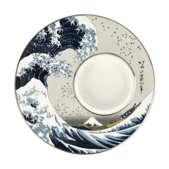 Goebel - Katsushika Hokusai | Windlicht / Theelicht De golf | Porselein - 12cm - waxinelicht houder