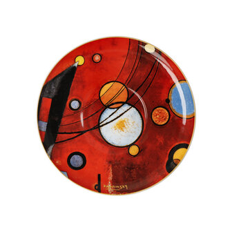 Goebel - Wassily Kandinsky | Kop en schotel Cappuccino Zwaar rood | Porselein - 19cm - 500ml