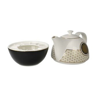 Goebel - Lotus | Theepot met warmer Levensbloem | Porselein - theekan - 1,2L