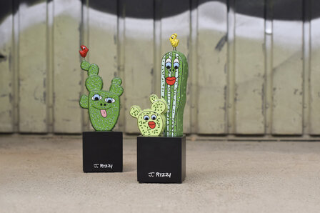 Goebel - James Rizzi | Decoratief beeld Prickly Pair | Porselein - 23cm - cactus