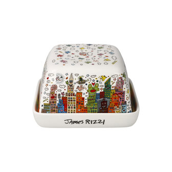 Goebel - James Rizzi | Botervloot My New York City | Porselein - bewaardoos - 14cm
