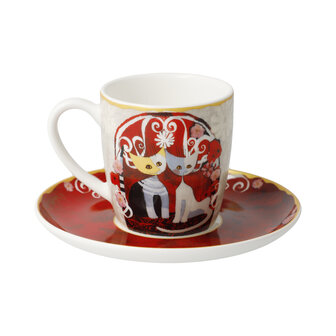 Goebel - Rosina Wachtmeister | Kop en schotel Espresso Templi dell amore | Porselein - 12cm - 100ml