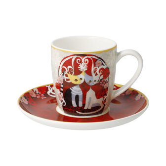 Goebel - Rosina Wachtmeister | Kop en schotel Espresso Templi dell amore | Porselein - 12cm - 100ml