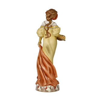 Goebel - Alphonse Mucha | Decoratief beeld Herfst | Porselein - 32cm - Limited Edition - met echt goud
