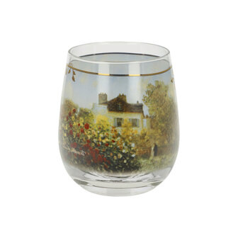 Goebel - Claude Monet | Windlicht / Theelicht Het Kunstenaarshuis | Glas - 10cm - waxinelicht houder