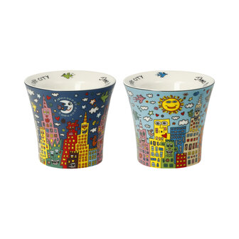 Goebel - James Rizzi | Eierdopjes set My New York City - 2 stuks | Porselein