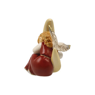 Goebel - Kerst | Decoratief beeld Engel Kleine droomreis rood | Aardewerk - 9cm - 2025