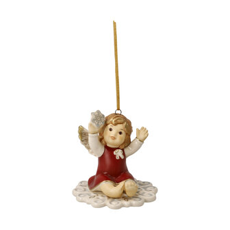 Goebel - Kerst | Kersthanger Engel Mijn eerste dag rood | Aardewerk - 6cm - 2025