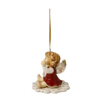 Goebel - Kerst | Kersthanger Engel Op weg naar de aarde rood | Aardewerk - 6cm - 2025