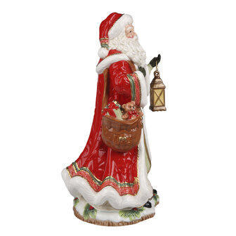 Goebel - Fitz and Floyd | Decoratief beeld Kerstman brengt geschenken | Aardewerk - 34cm - kerst