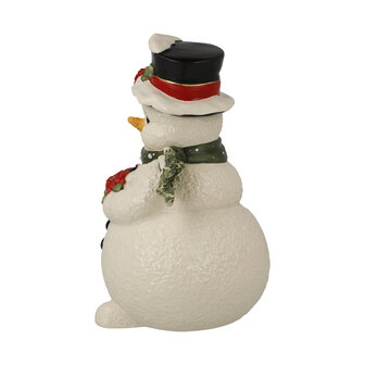 Goebel - Kerst | Decoratief beeld Sneeuwpop - In de besneeuwde tuin | Aardewerk - 22cm - Limited Edition - 2025