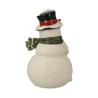 Goebel - Kerst | Decoratief beeld Sneeuwpop - In de besneeuwde tuin | Aardewerk - 22cm - Limited Edition - 2025