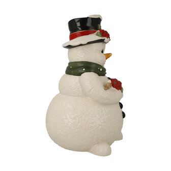Goebel - Kerst | Decoratief beeld Sneeuwpop - In de besneeuwde tuin | Aardewerk - 22cm - Limited Edition - 2025