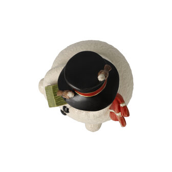 Goebel - Kerst | Decoratief beeld Sneeuwpop - Verhuizen naar winterverblijf | Aardewerk - 13cm - 2025