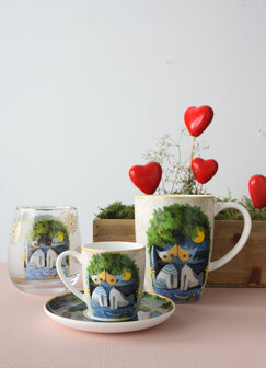 Goebel - Rosina Wachtmeister | Koffie / Thee Mok Al chiaro di luna | Beker - porselein - 400ml - 2 stuks