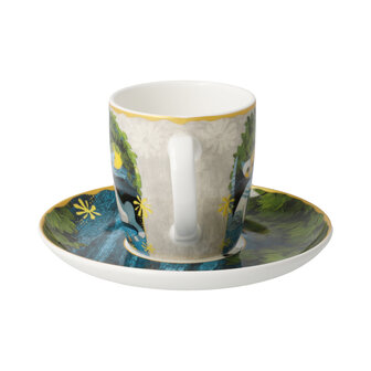 Goebel - Rosina Wachtmeister | Kop en schotel Espresso Al chiaro di luna | Porselein - 10cm - 100ml - 2 stuks