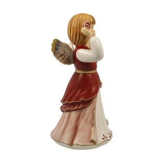 Goebel - Kerst | Decoratief beeld Engel Verkleed voor het festival rood | Aardewerk - 15cm - 2025