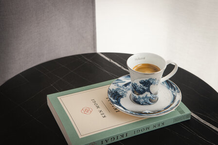 Goebel - Katsushika Hokusai | Kop en schotel De golf | Porselein - 100ml - Espresso - 2 stuks