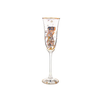 Goebel - Gustav Klimt | Verre &agrave; champagne &laquo;&nbsp;L'Esp&eacute;ra&nbsp;&raquo; | Verre de 24 cm orn&eacute; d'or v&eacute;ritable - 100 ml